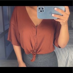 FOREVER 21 TERRACOTA CROPPED TOP